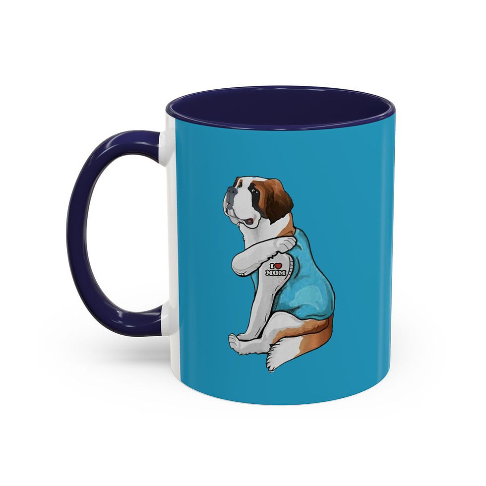 Thumbnail: St Bernard Mom Accent Coffee Mug, 11oz - gift for dog lovers