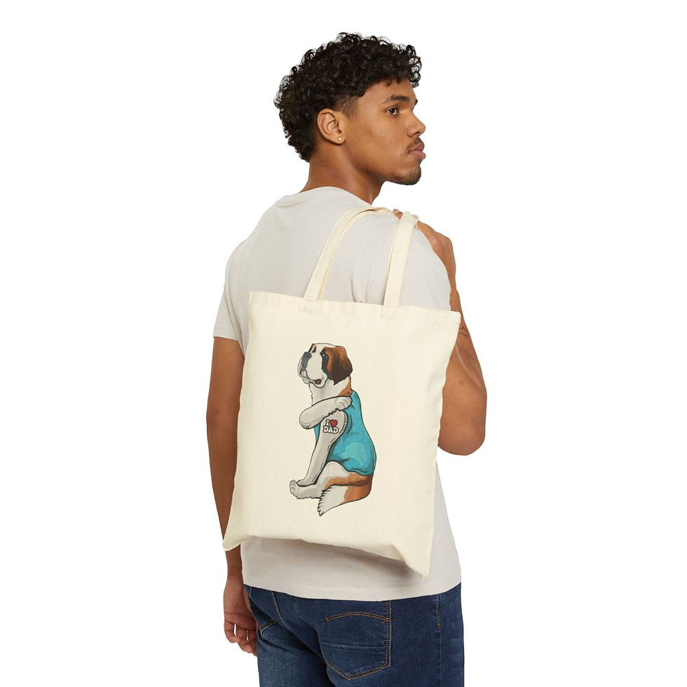 Thumbnail: St Bernard Dad Cotton Canvas Tote Bag