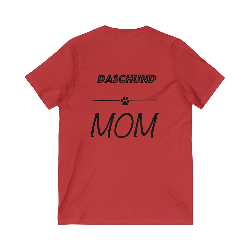 Thumbnail: Daschund Dog Mom Jersey Short Sleeve V-Neck Tee - gift for dog lovers