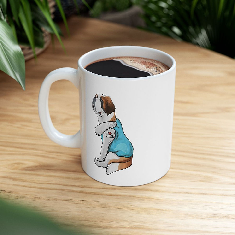 Thumbnail: St Bernard Mom Ceramic Mug - Microwave & Dishwasher safe - gift for dog lovers