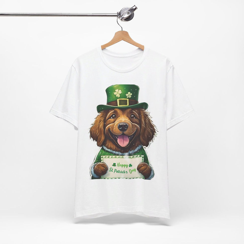 Thumbnail: Brown Newfie Newfoundland St Patrick's St Paddy's Day Unisex Short Sleeve Tee