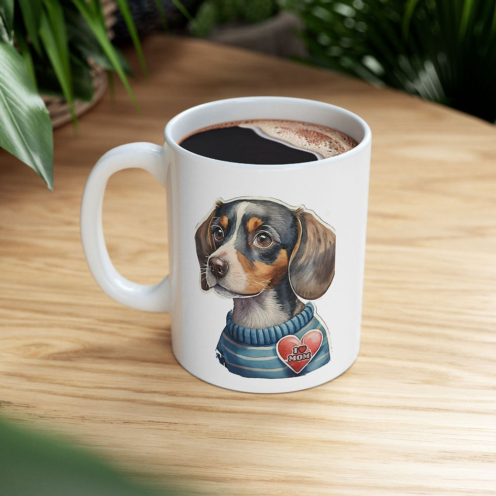 Thumbnail: Daschund Dog Mom Ceramic Mug 11oz - dishwasher safe - gift for dog lovers