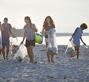 Volunteers Cleaning Beach