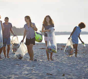 Volunteers Cleaning Beach