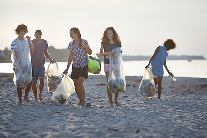 Volunteers Cleaning Beach