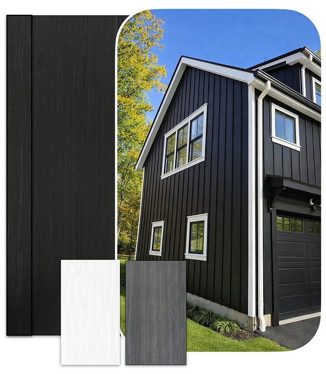 Crown PVC black board and batten