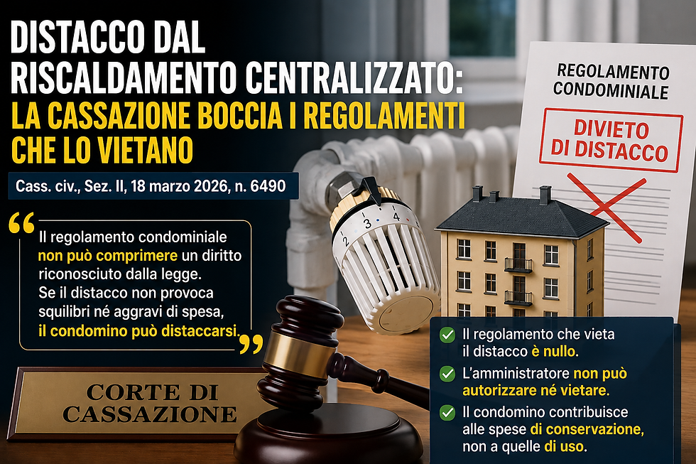 distacco dal riscaldamento centralizzato