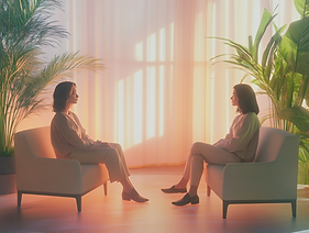 sash6895_Poster_for_therapy_two_brunette_women_sitting_across_e_5e9866e7-50a3-454e-b5de-fb