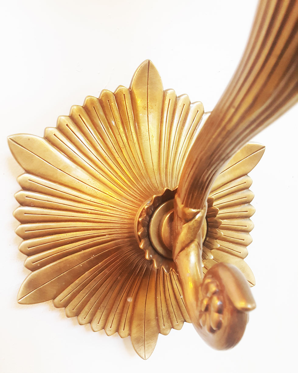 Thumbnail: A pair of Hollywood regency neoclassical Bronze sconces
