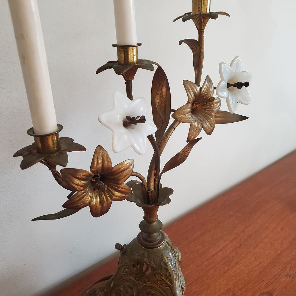 Thumbnail: A French Bronze neo-gothic Candelabra