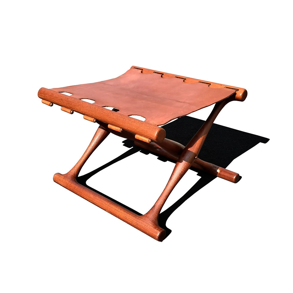 Thumbnail: A Danish - mid-century Gold Hill ottoman stool designed by Poul Hundevad