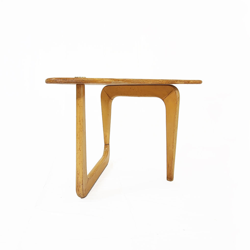 Thumbnail: An Italian mid-century modern sculptural side table - travertine top