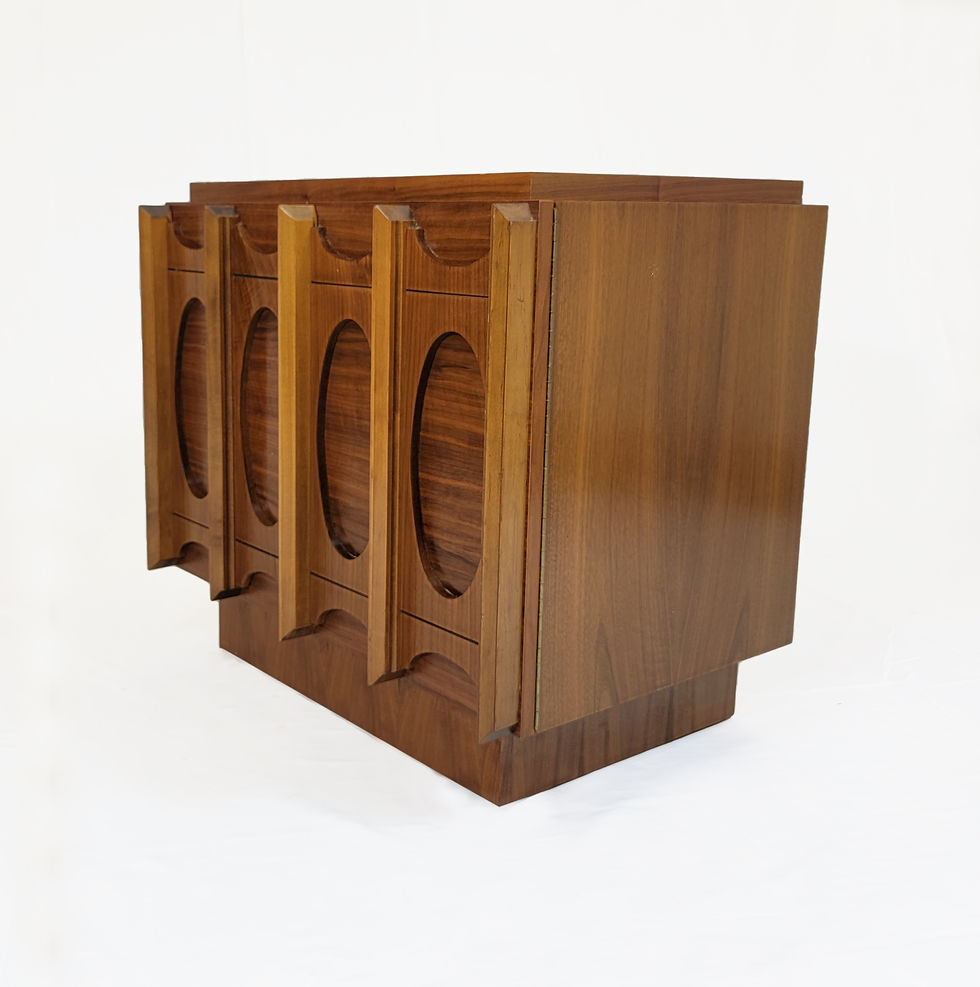 Thumbnail: A pair of mid-century modern - Brutalist - nightstand - side table