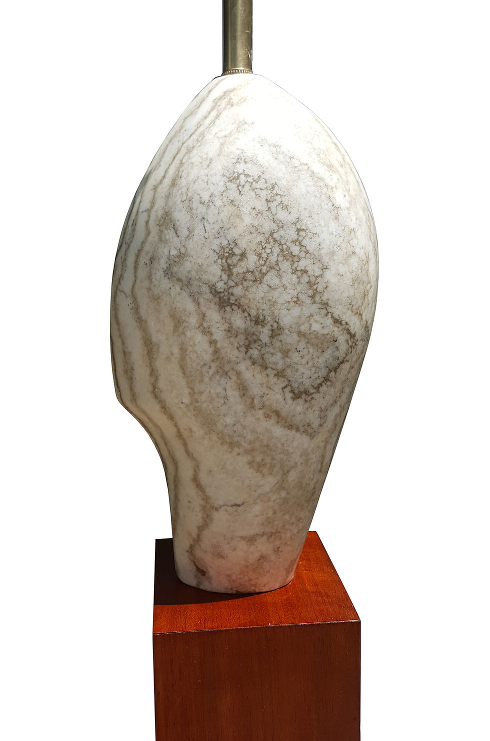 Thumbnail: Modern art Brancusi style mid century marble head lamp.