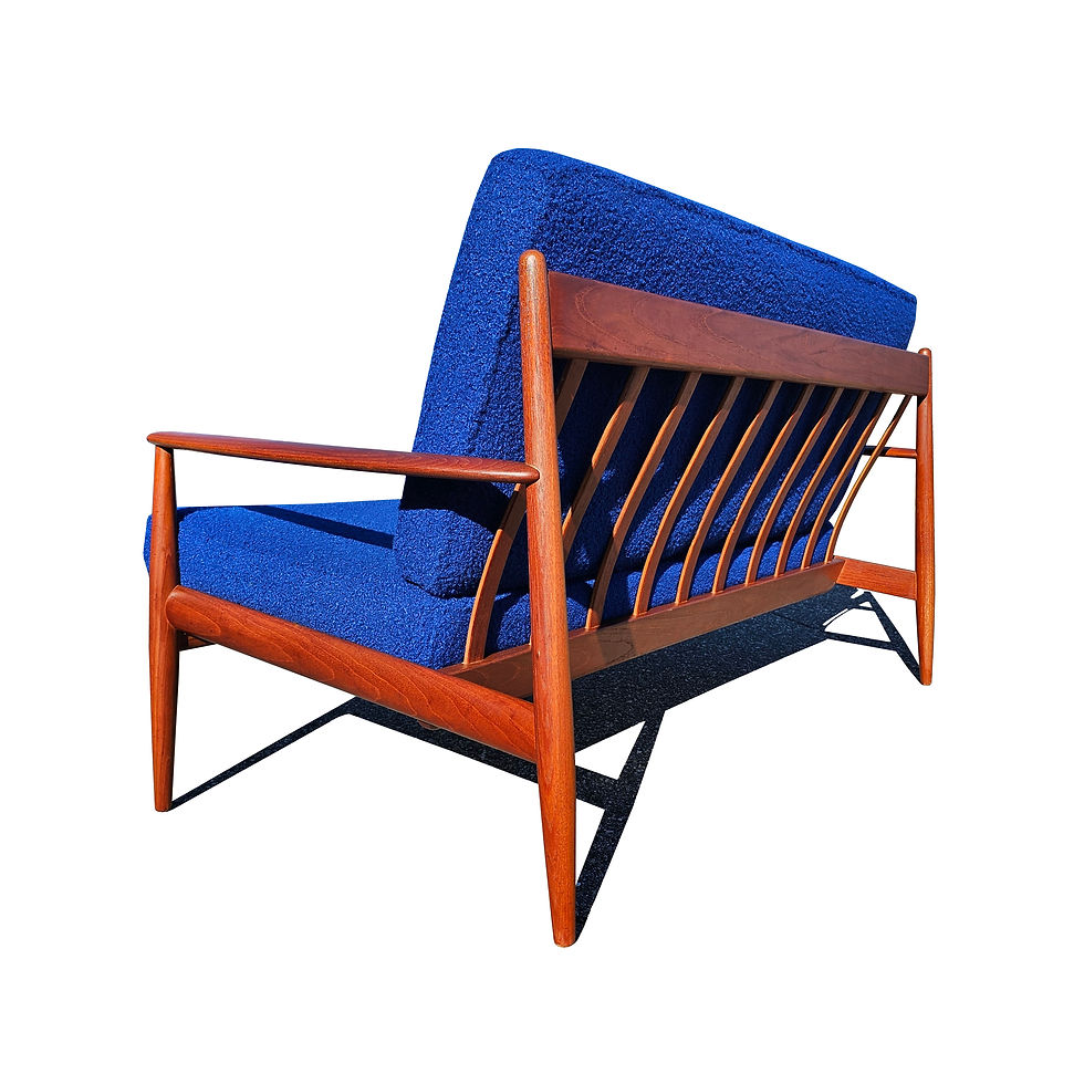 Thumbnail: A Danish mid century modern teak wood Grete Jalk sofa model #118/2