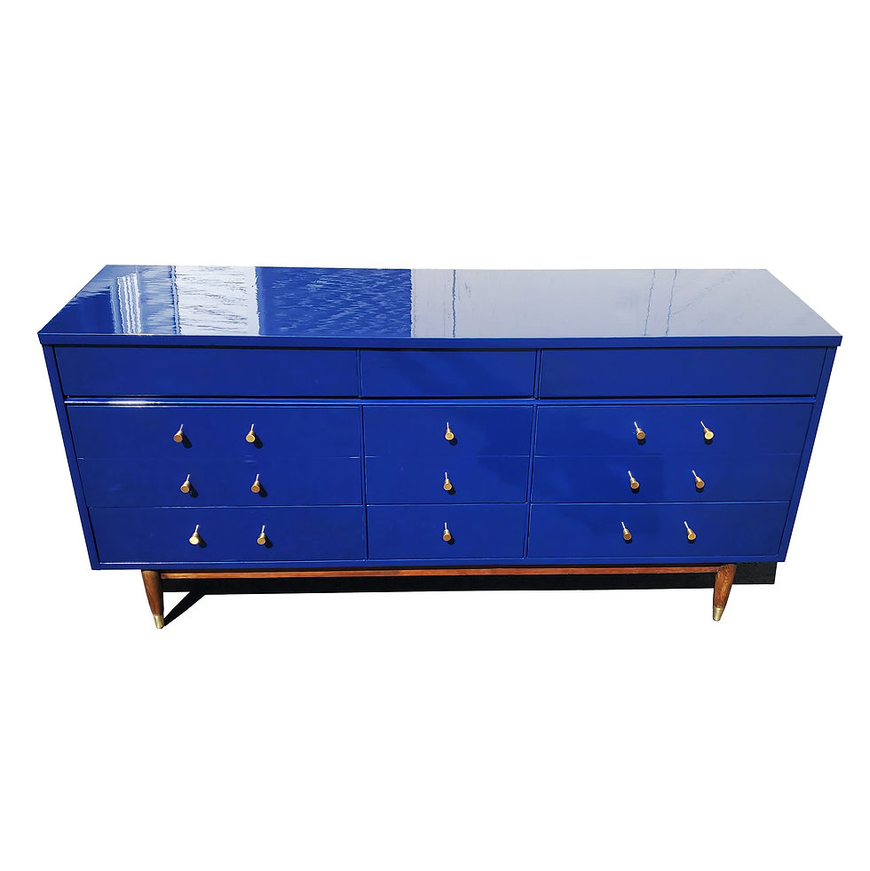 Thumbnail: A mid-century modern deep blue lacquer dresser