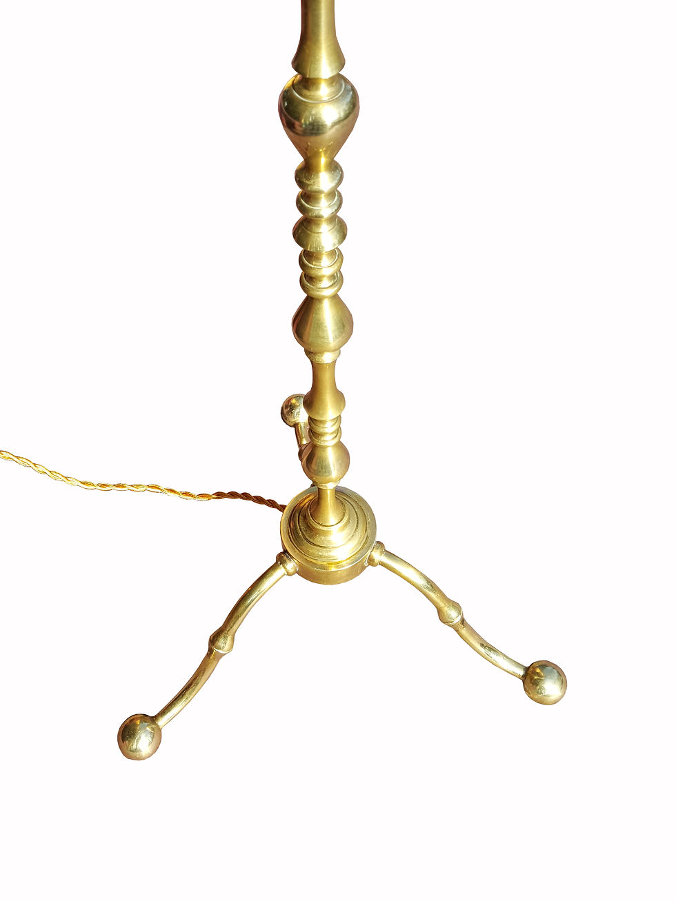 Thumbnail: French 1940's brass bamboo floor lamp - attributed to Maison Bagues