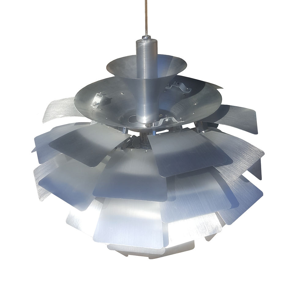 Thumbnail: A large mid-century modern flower ceiling light / chandelier