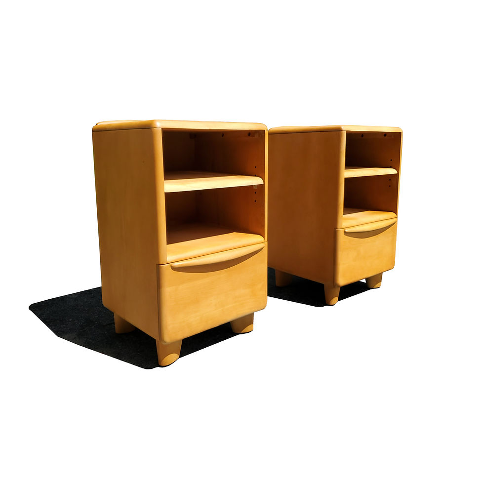 Thumbnail: A pair of mid-century modern - vintage nightstands -  by Heywood Wakefield