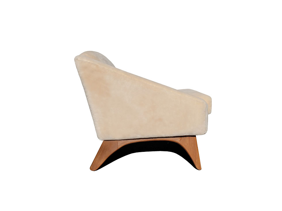 Thumbnail: A mid-century modern - MCM - lambswool lounge chair by Krohler