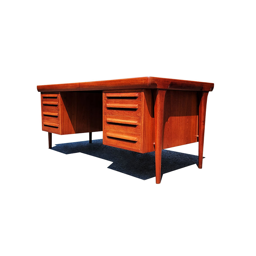 Thumbnail: A large Danish mid-century executive modern desk by Ib Kofod-Larsen