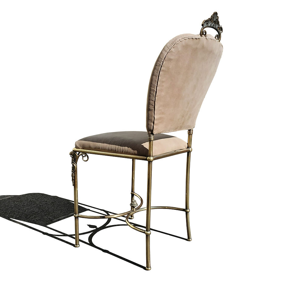 Thumbnail: An Italian neoclassical brass single side chair - Vanity chair
