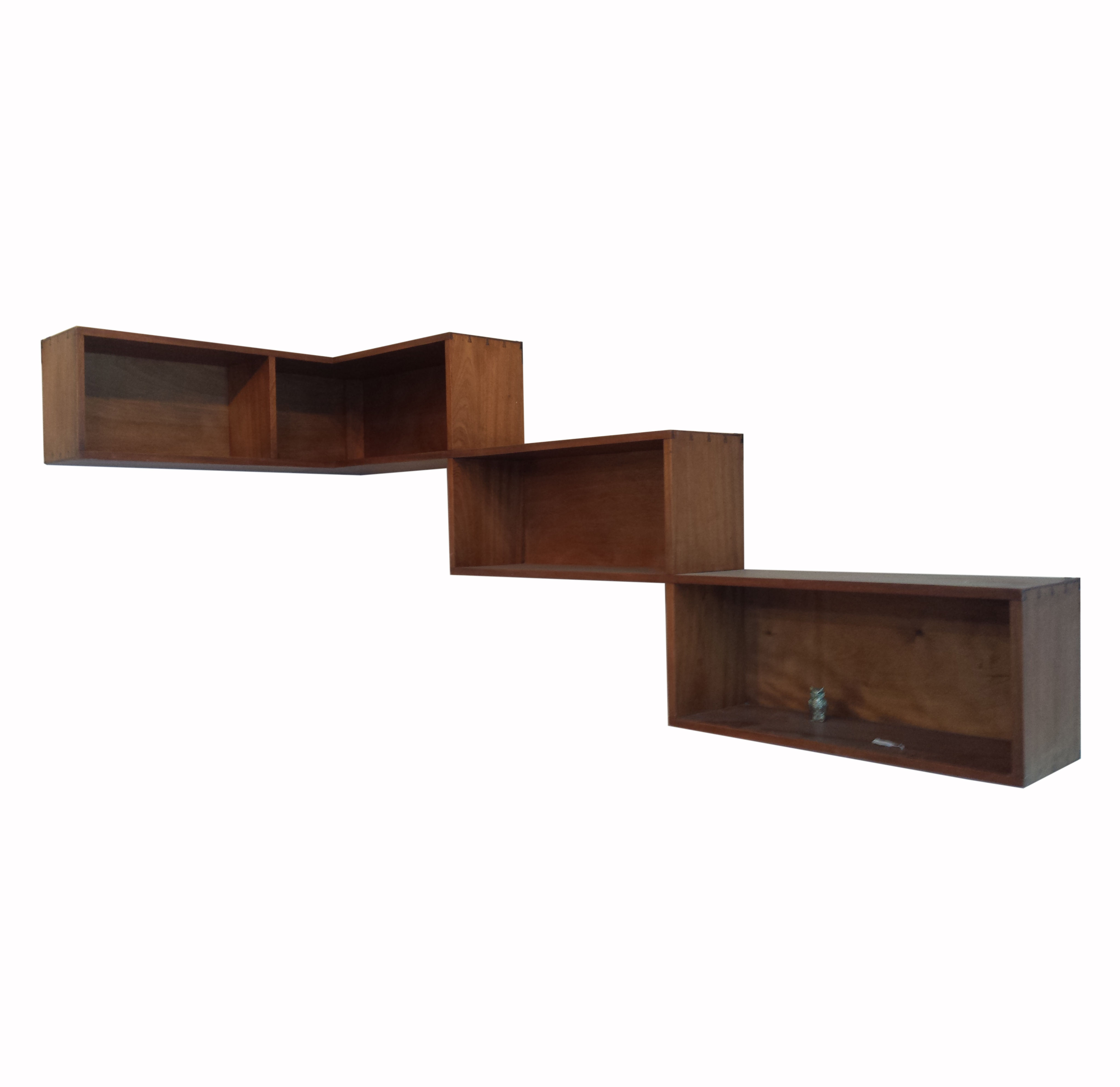 French 1950's mid century modern corner bookcase