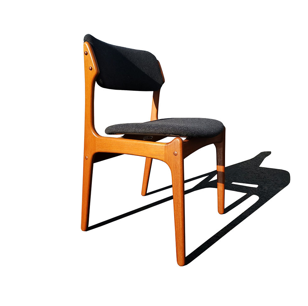 Thumbnail: A set of 4 Erik Buch danish mid-century modern dining chairs model 49