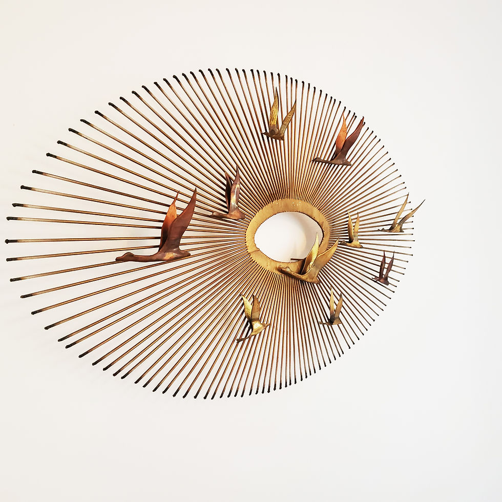 Thumbnail: A Mid-century Curtis Jere Wildgeese and sun Wall sculpture