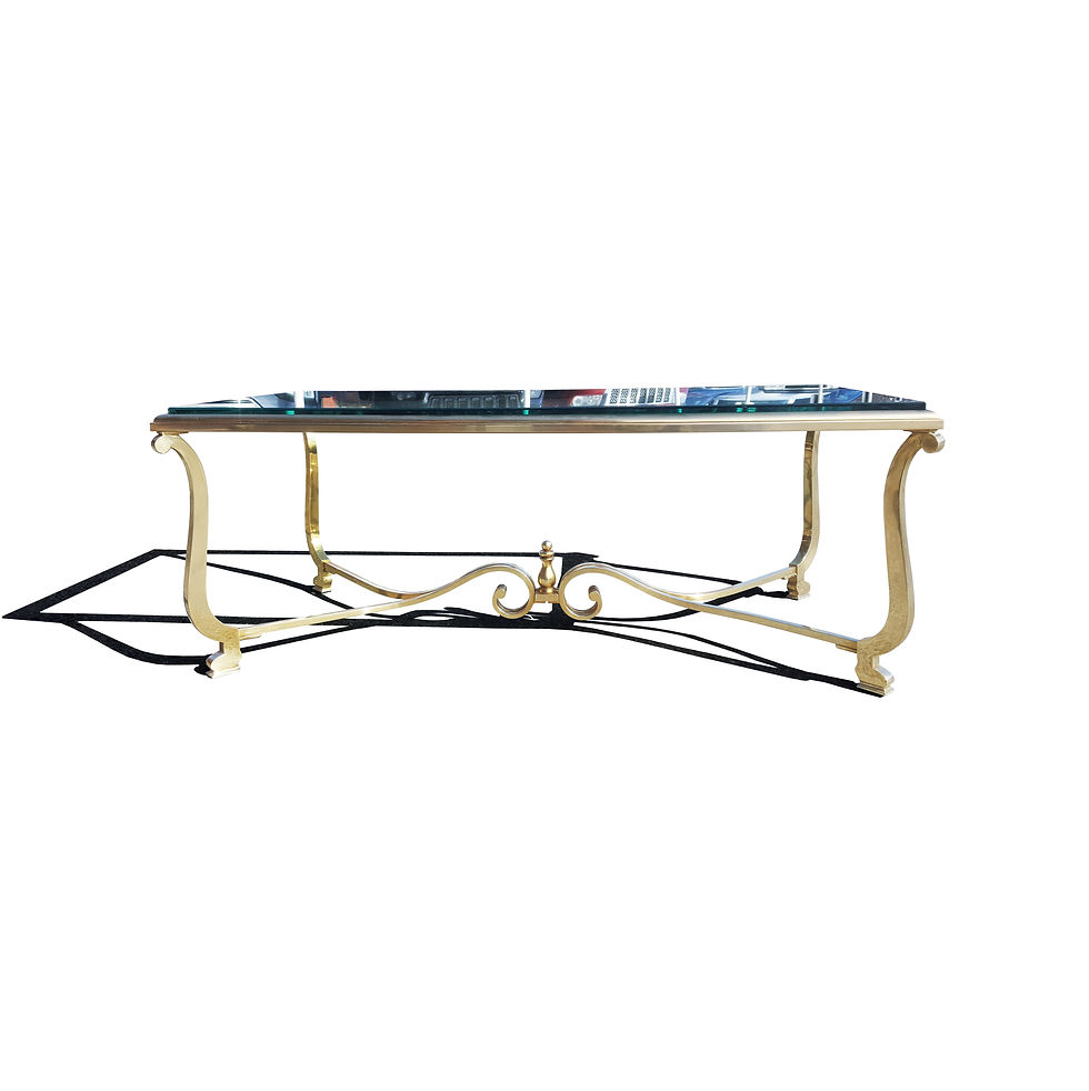 Thumbnail: A French neoclassical Hollywood regency brass coffee table