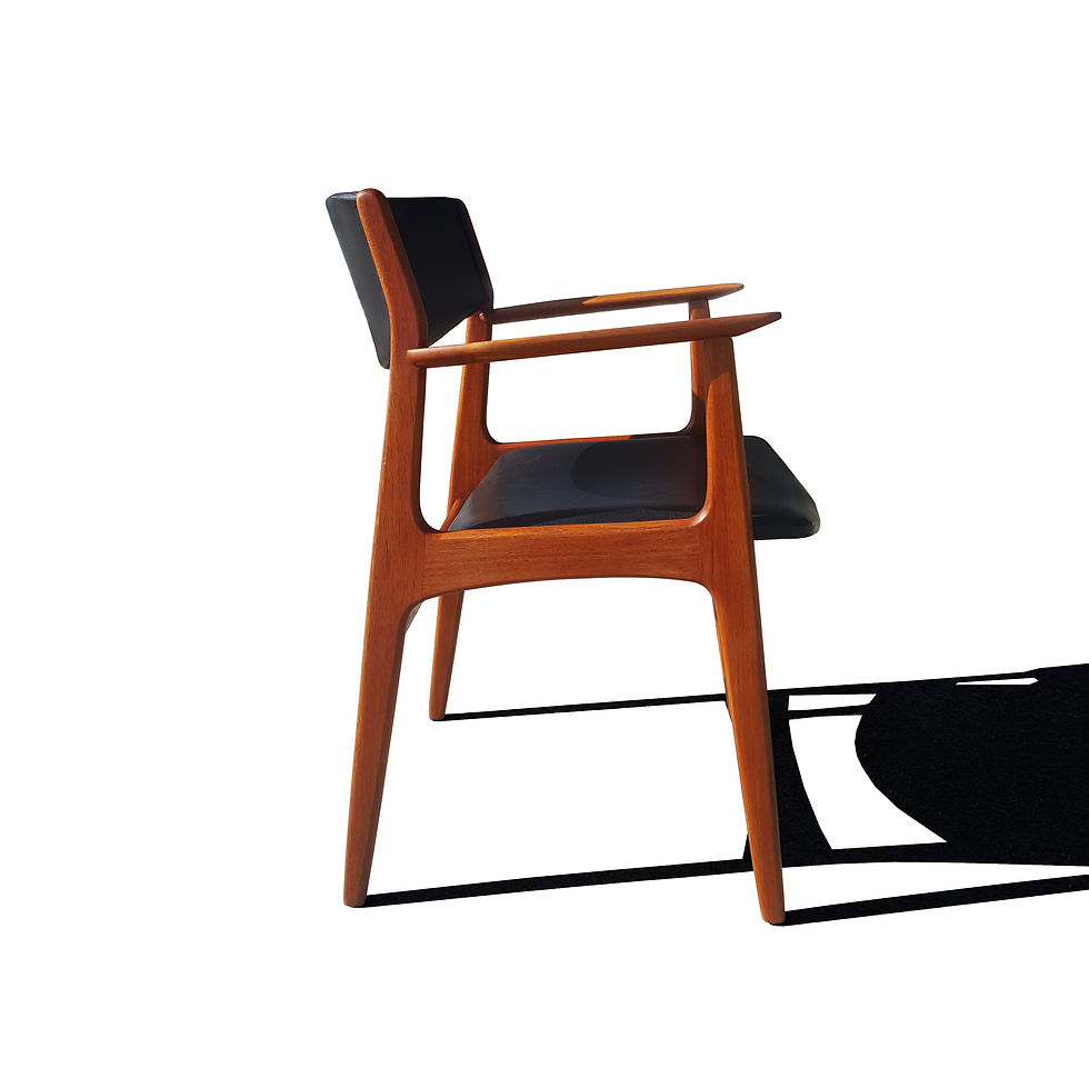 Thumbnail: A Danish mid-century - MCM - teak office armchair by Henning Kjærnulf