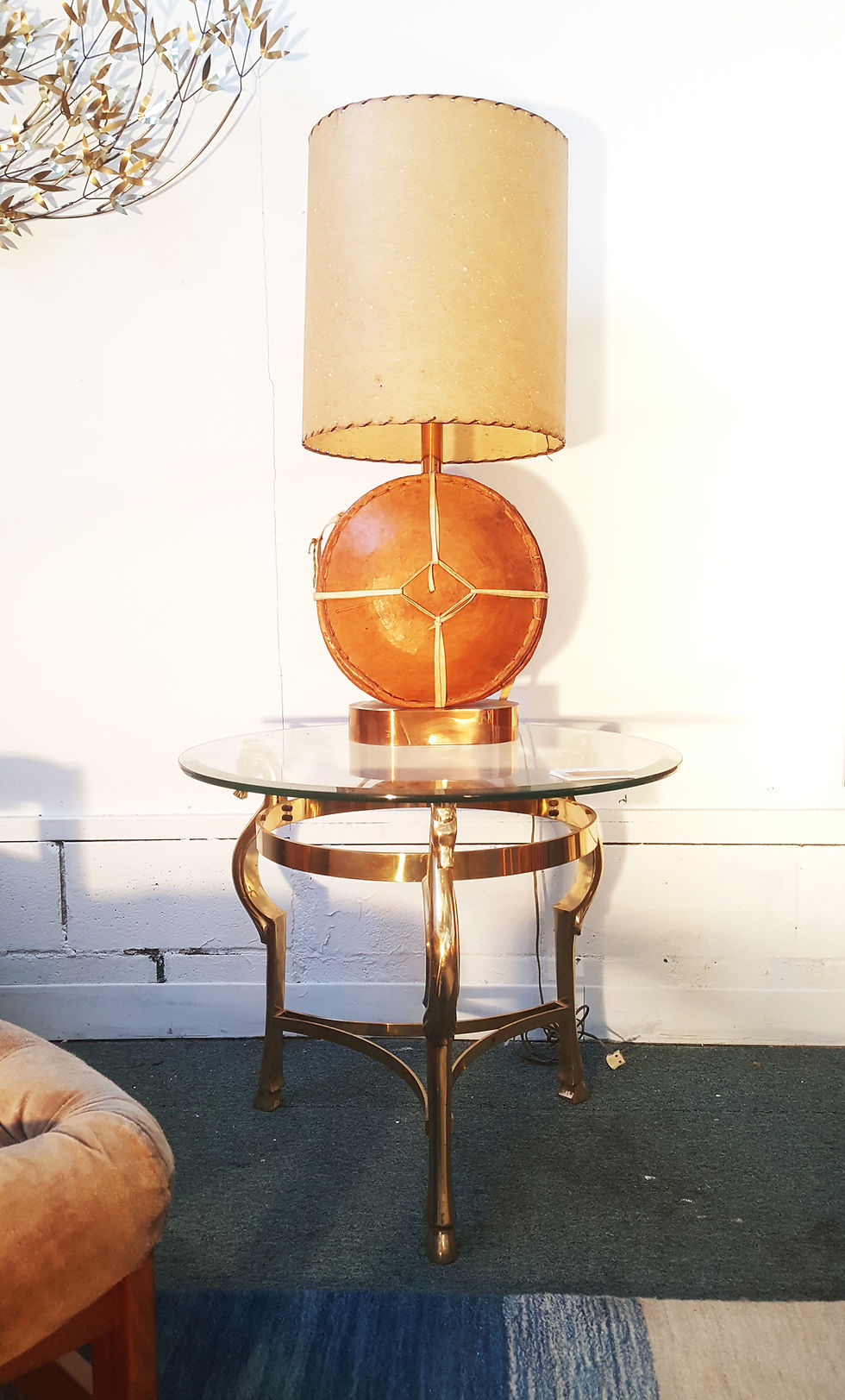 Thumbnail: Hollywood Regency Brass horse Side Table in the manner of Maison Jansen