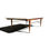Thumbnail: A mid-century travertine, brass and walnut coffee table