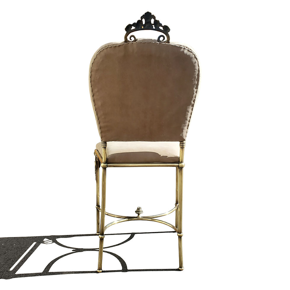 Thumbnail: An Italian neoclassical brass single side chair - Vanity chair
