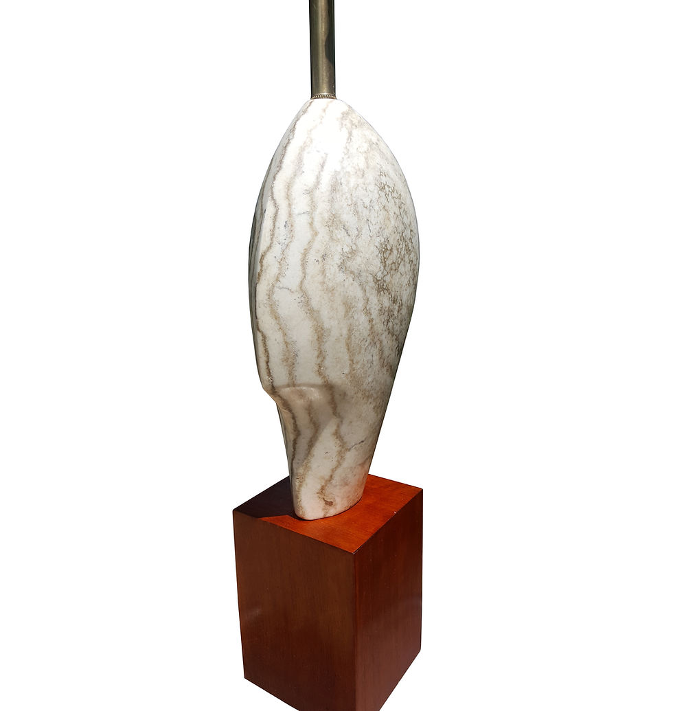Thumbnail: Modern art Brancusi style mid century marble head lamp.