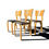 Thumbnail: A set of 4 mid century modern bent wood Thonet dining chairs