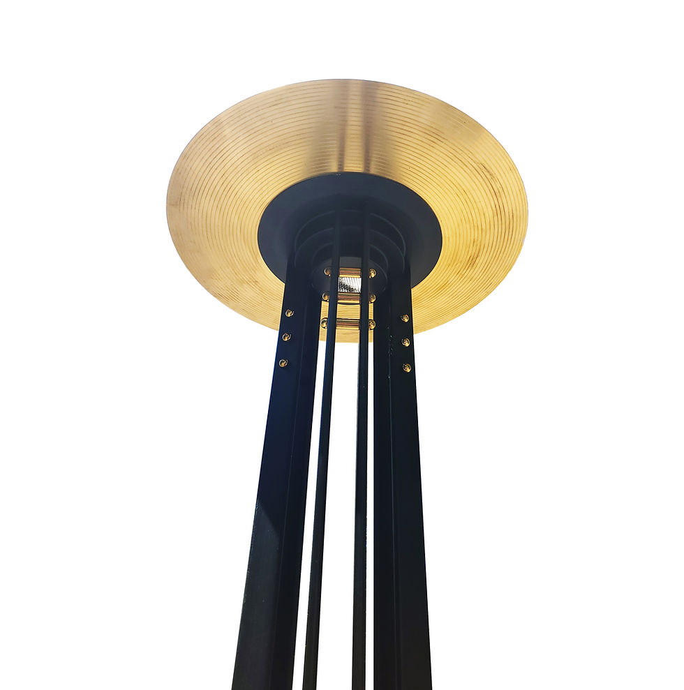 Thumbnail: Robert Sonneman "Echoes of Vienna" metal industrial Floor Lamp for Geroge Kovacs