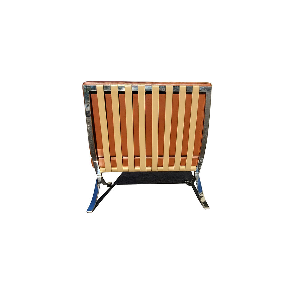 Thumbnail: A Knoll leather Barcelona lounge chair