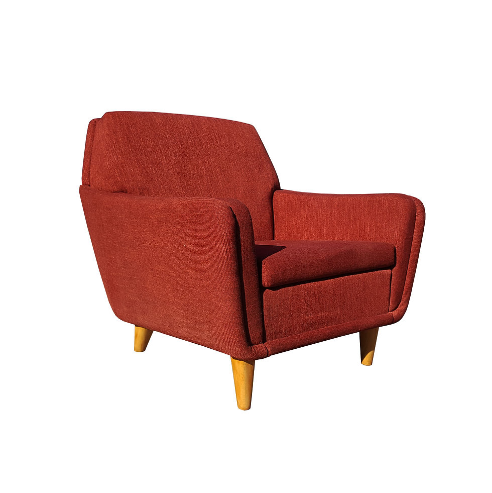 Thumbnail: Scandinavian mid-century modern Folke Ohlsson for Dux red lounge chair / club ch