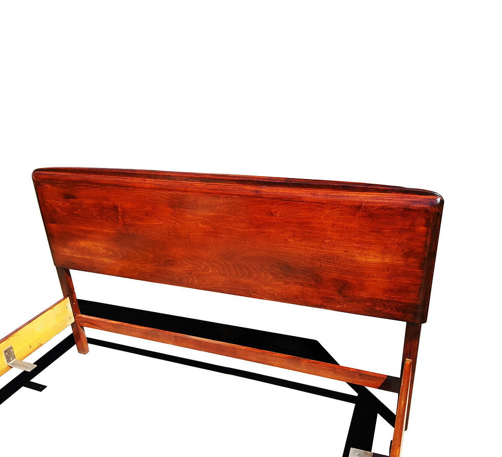 Thumbnail: Mid-century bed frame / headboard by Heywood Wakefield