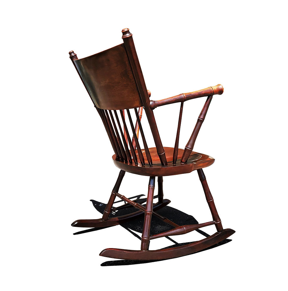 Thumbnail: An antique Federal style faux bamboo rocking chair
