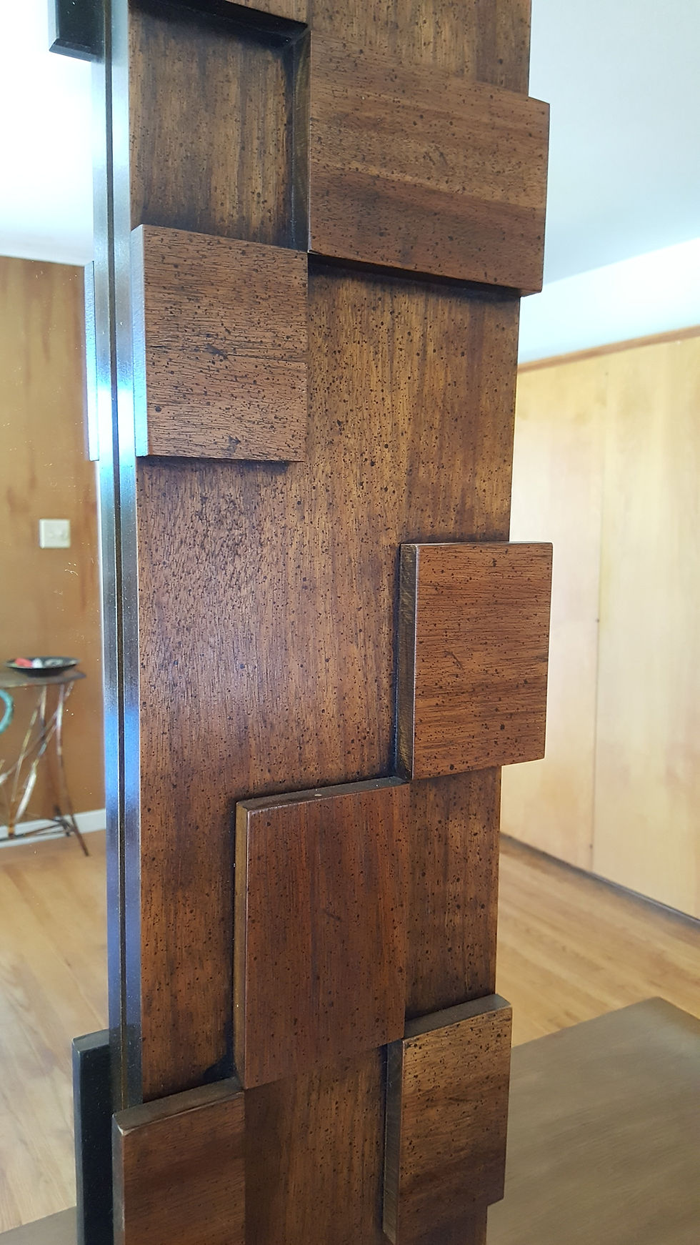 Thumbnail: A Brutalist mid-century mirror / Paul Evans style by Lane