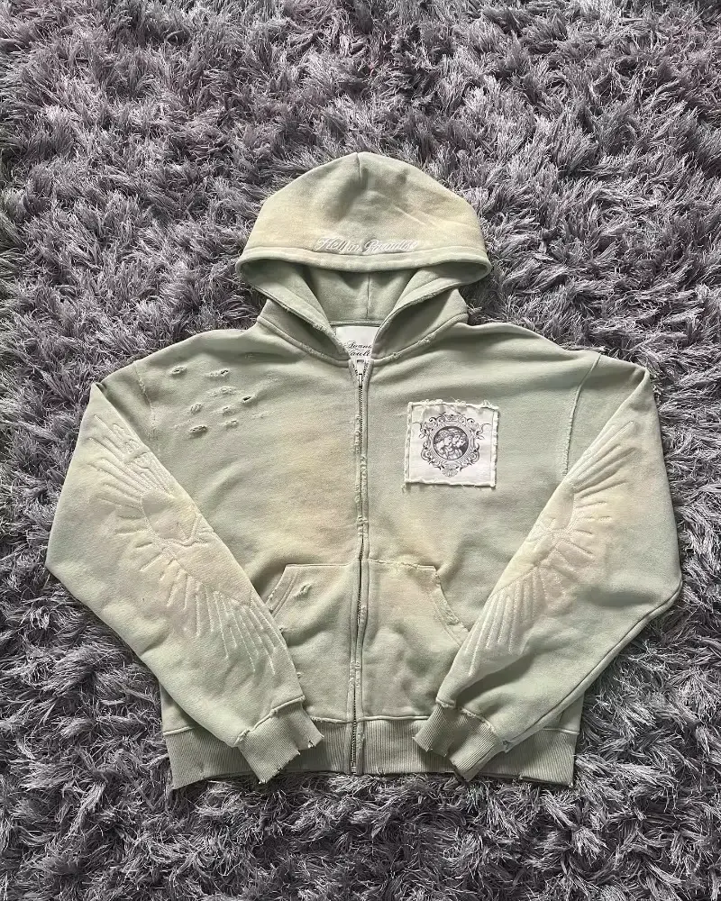 Thumbnail: Clothing New Fashion Letter Embroidery Patch Zipper Hooded