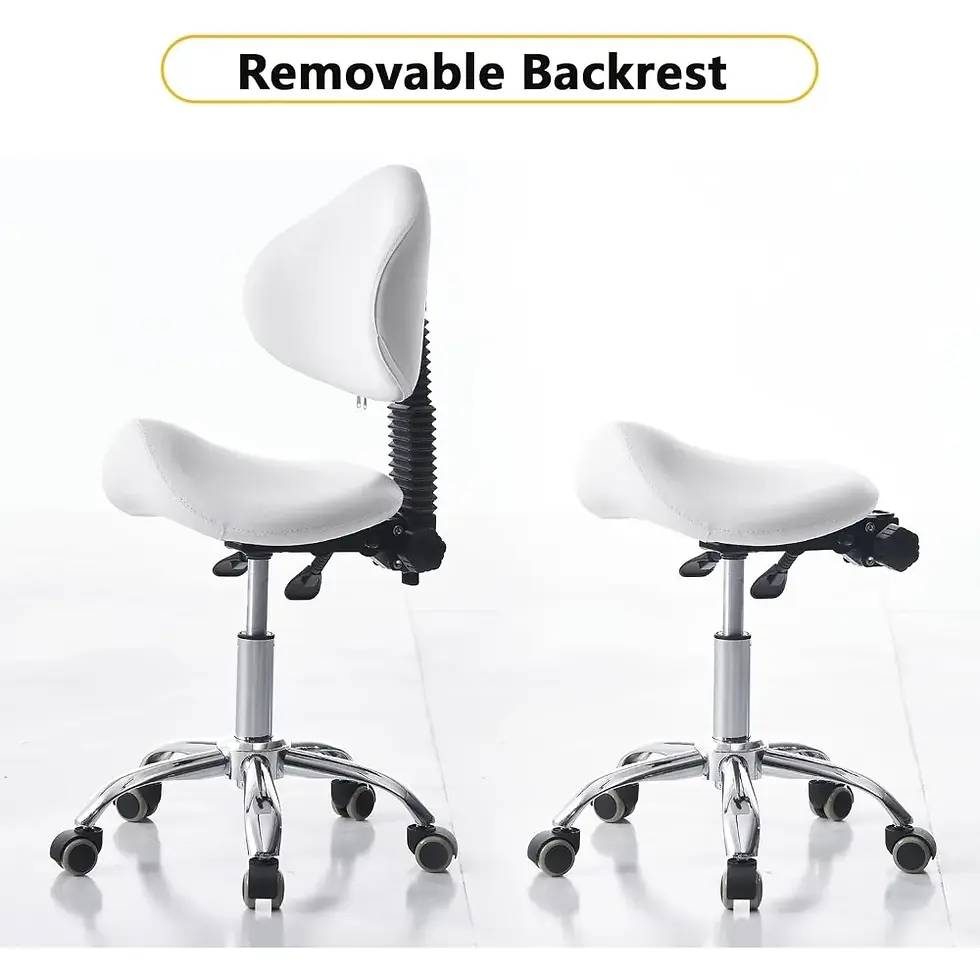 Thumbnail: Saddle Stool Chair Rolling With Back Esthetician Chair