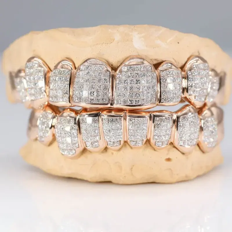 Thumbnail: 925 Sterling Silver Ice Out VVS Diamond Round Cut Honeycomb Moissanite