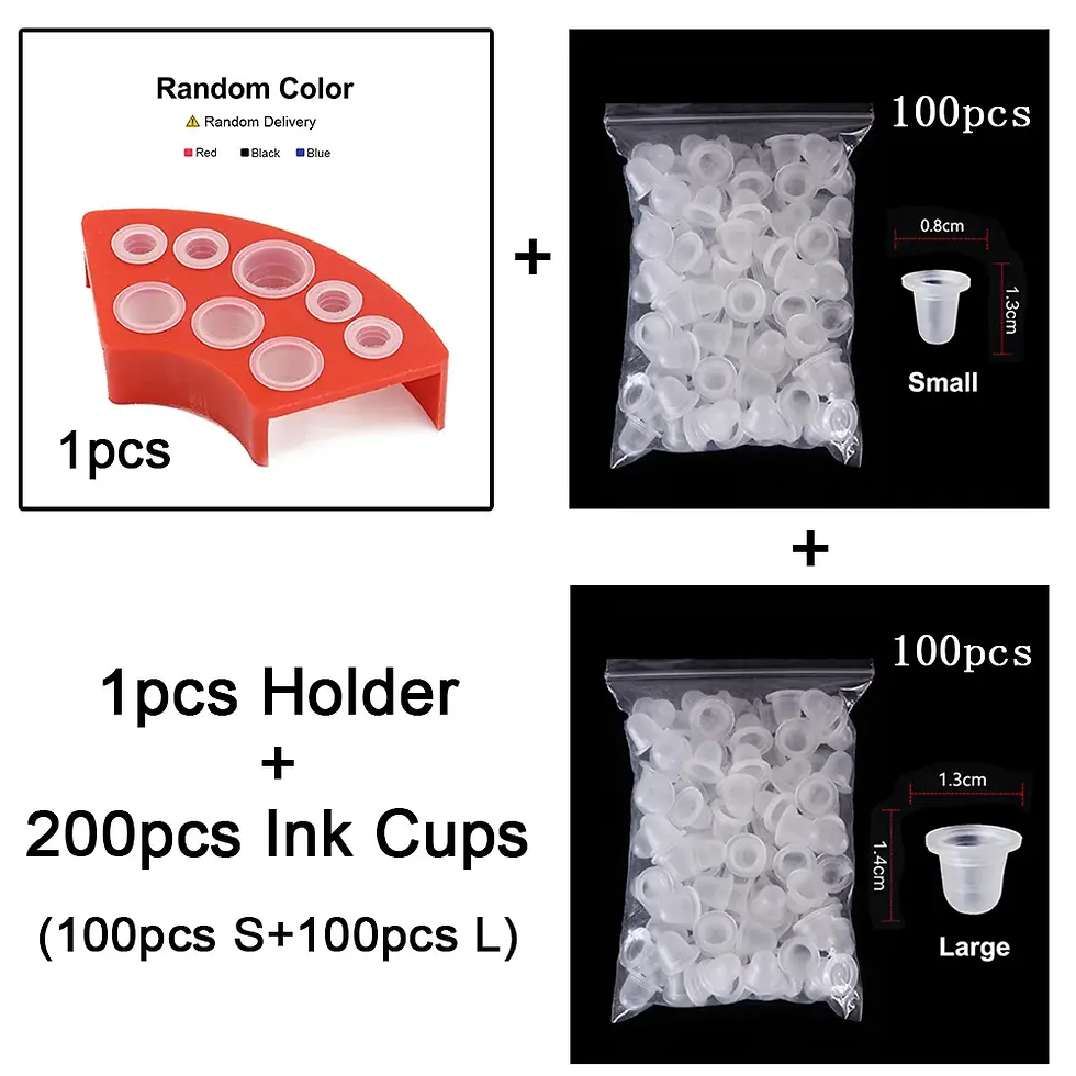 Thumbnail: 1000/500/100pcs Disposable Silicone Tattoo Ink Cup Caps