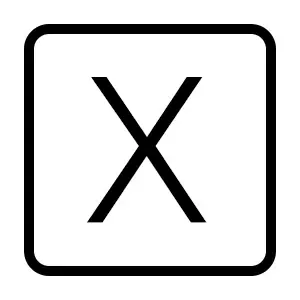 Thumbnail: Black X mark icon inside a white square with black border