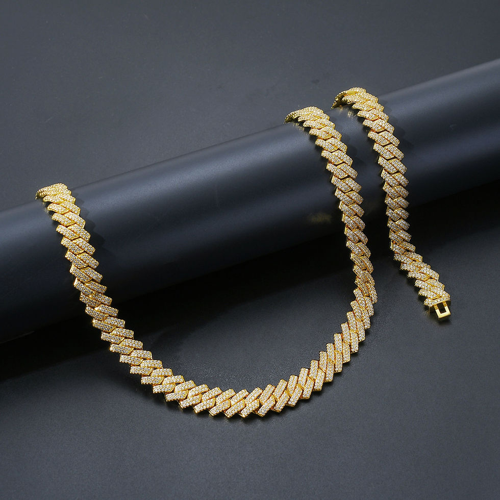 Thumbnail: Gold chain necklace displayed on a black surface, simple elegant design jewelry.