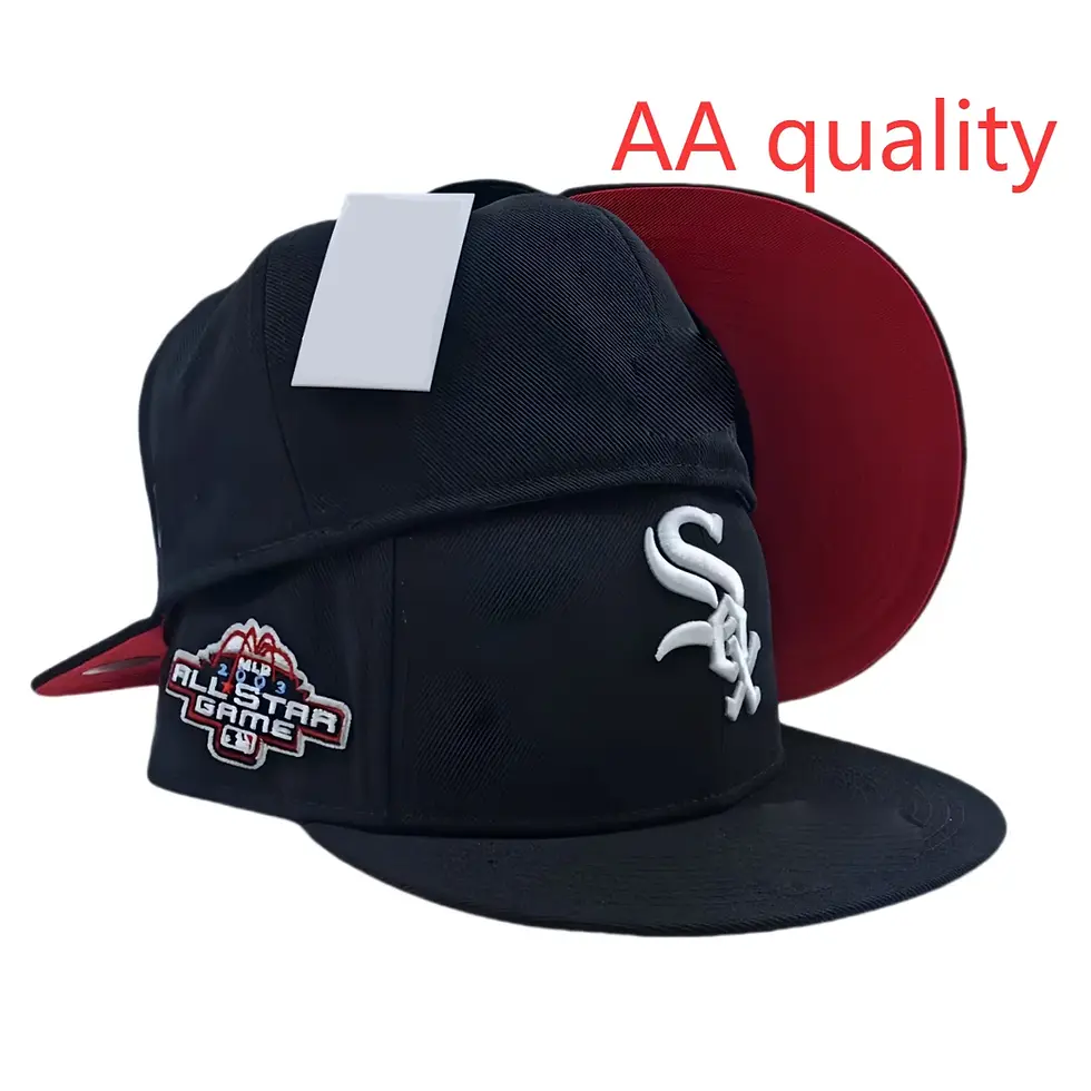 Thumbnail: Baseball Embroidery 6 Panel Fitted Hats Caps