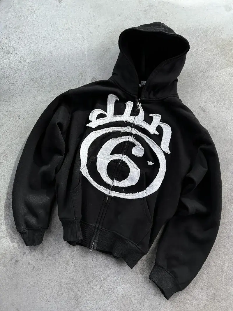 Thumbnail: Clothing New Fashion Letter Embroidery Patch Zipper Hooded